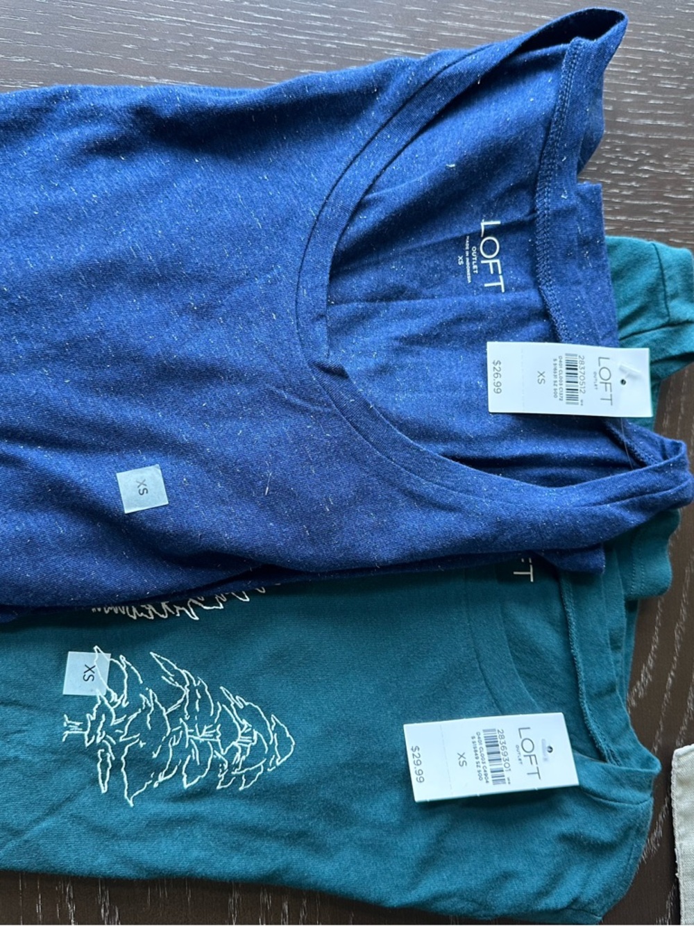 LOFT Long Sleeve Tees in Navy and Teal